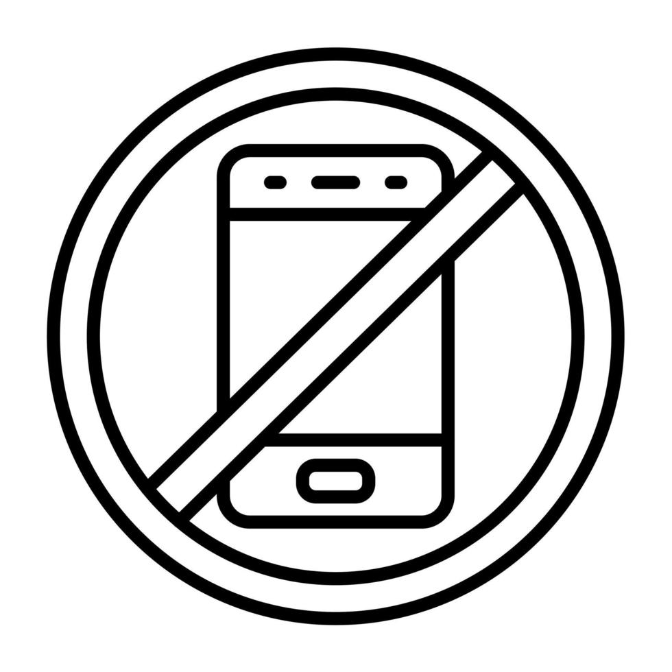 No Phone Line Icon vector