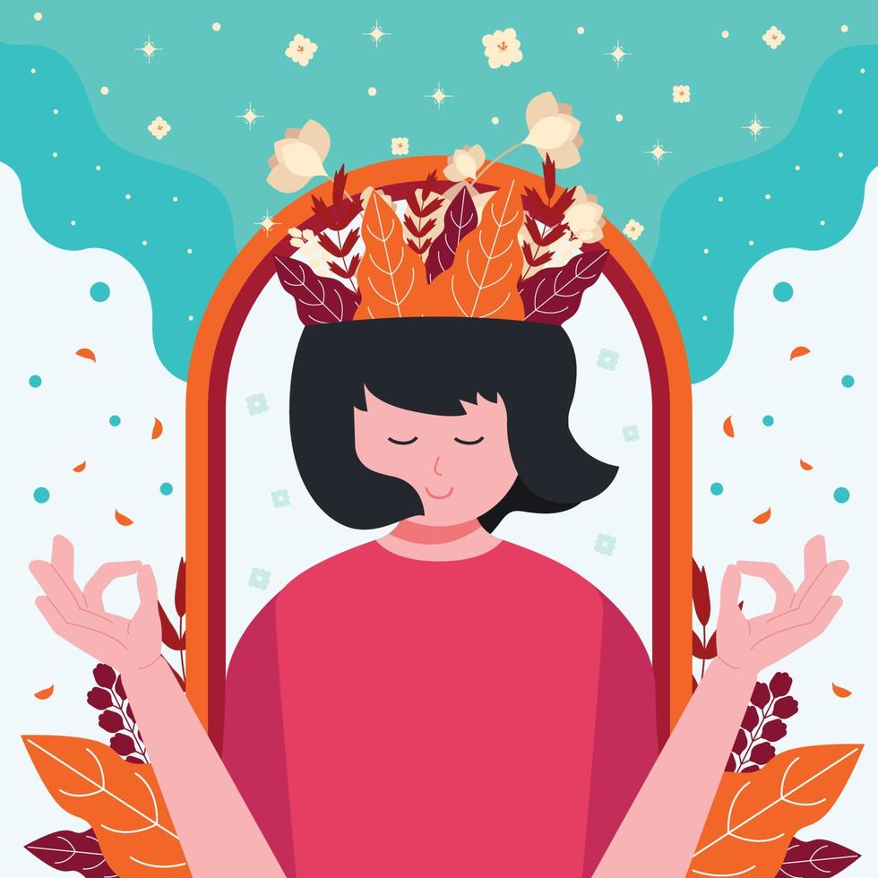 meditación de salud mental vector