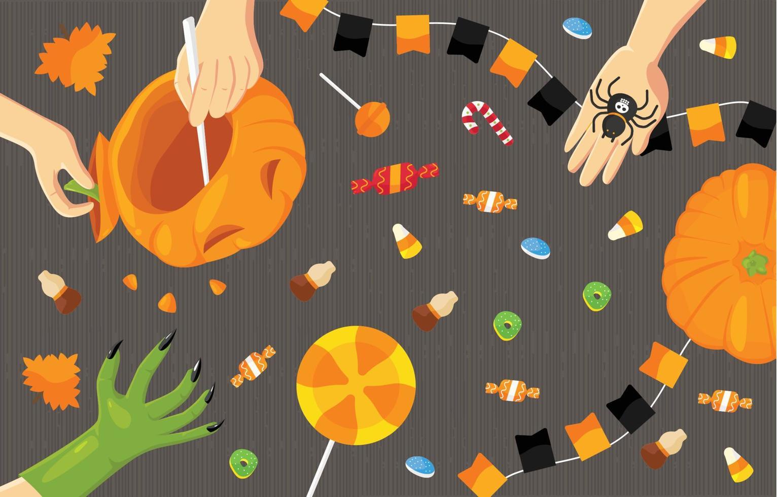 Preparation for Halloween Party vector