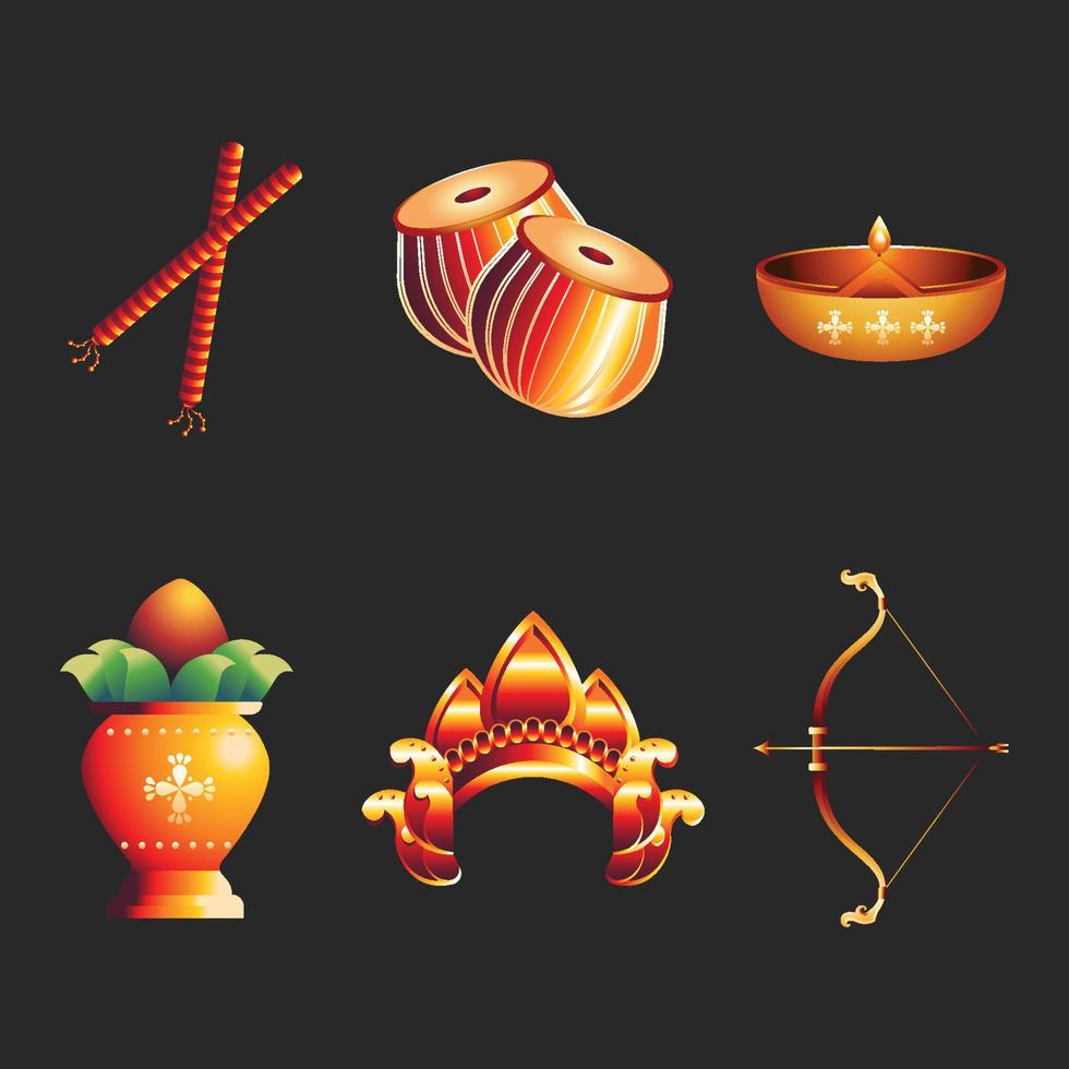 Navratri Durga Element Set vector