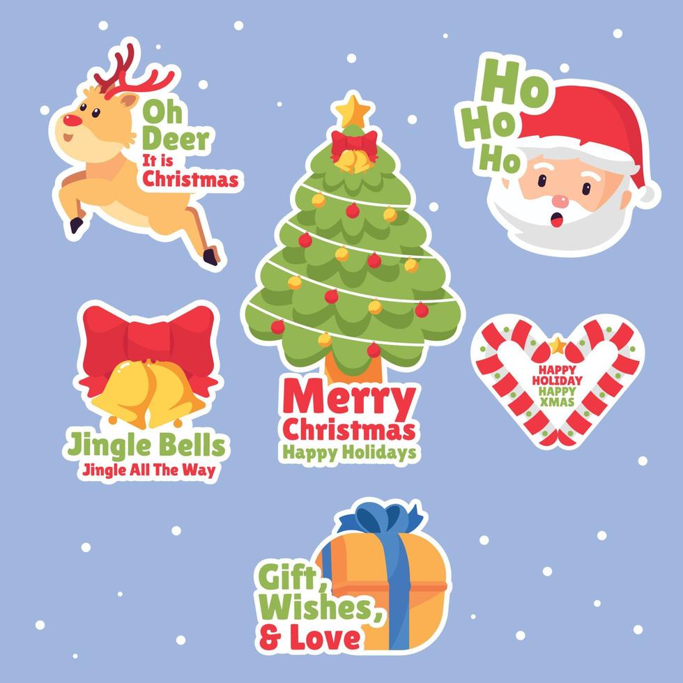 Christmas Sticker Set vector