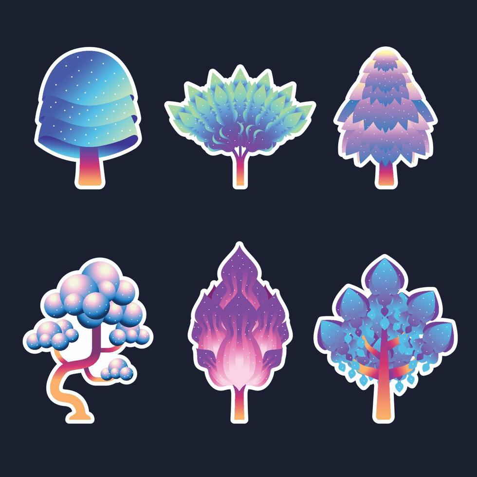 Tree Sticker Set vector