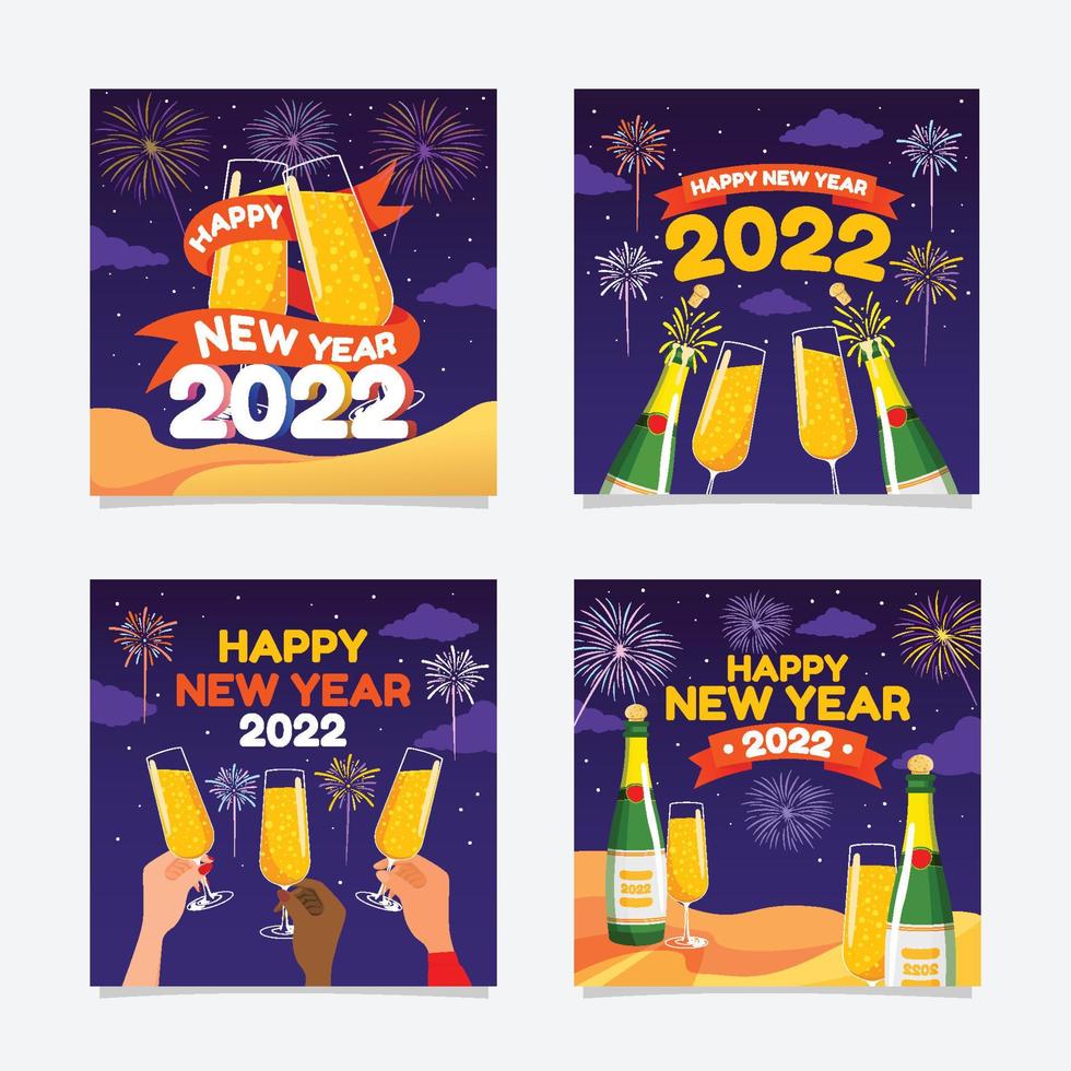 Celebración de la fiesta de año nuevo 2022 vector