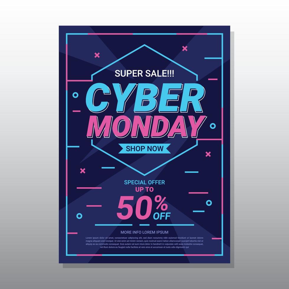 Cyber Monday Event Poster vector