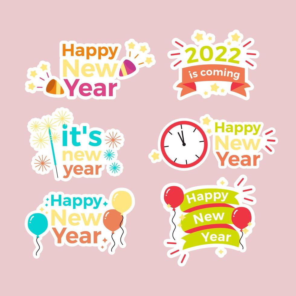 año nuevo festify sticker vector