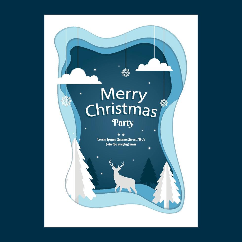 Christmas Paper Style Poster vector