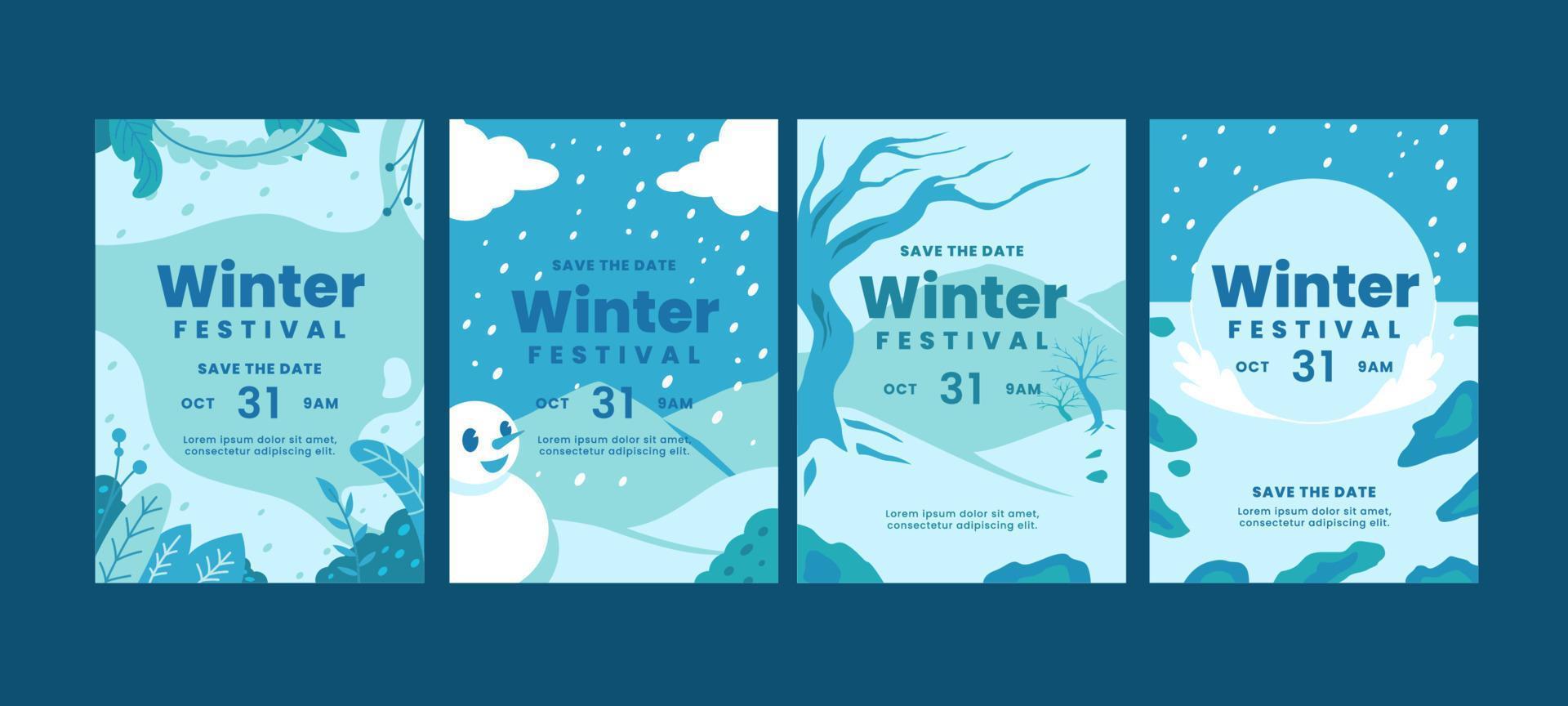 Winter Invitation Card template vector