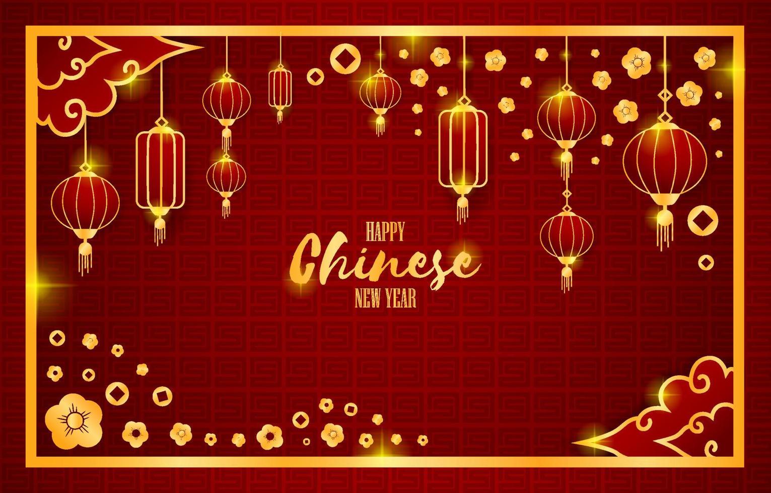 Chinese New Year Lantern Background vector