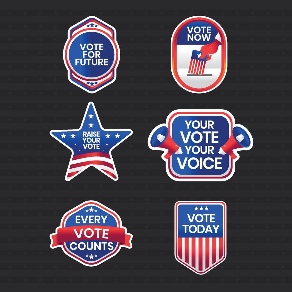 US Election Sticker Set vector