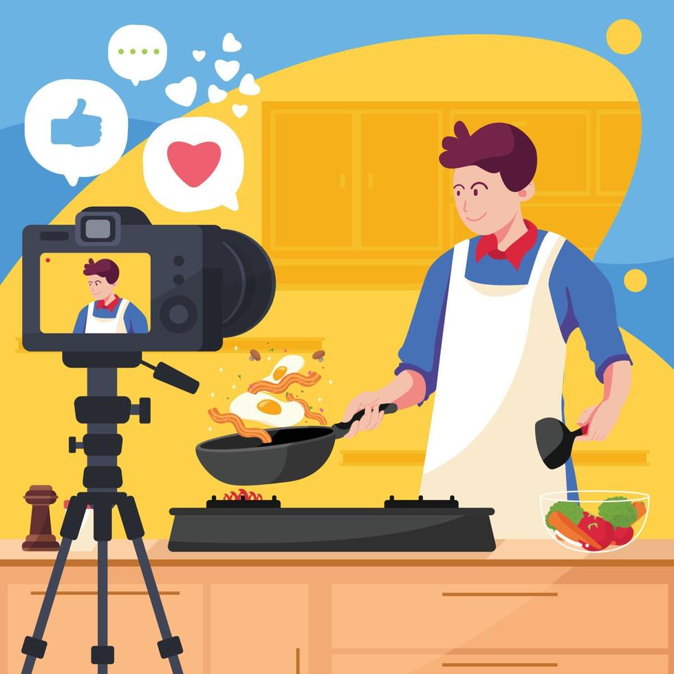 Live Streaming Cooking vector