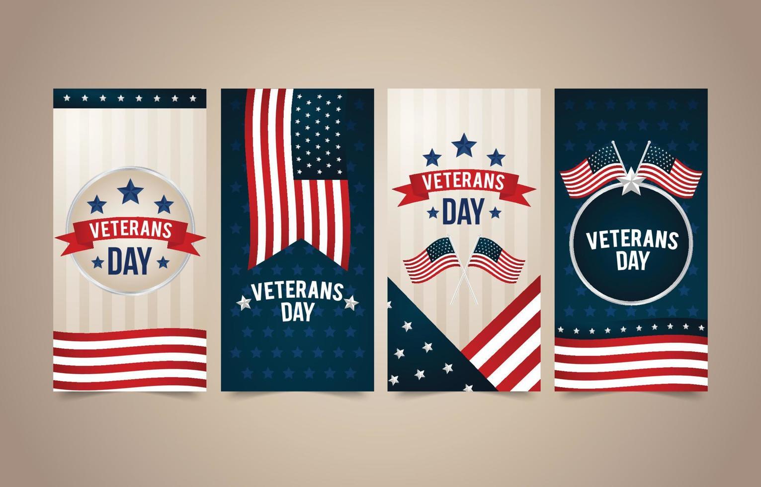 USA Veteran Day Banners Template vector