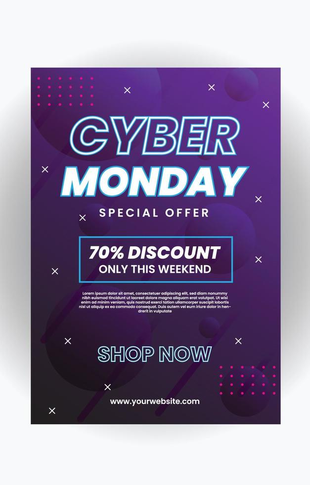 Poster Template of Cyber Monday Sale vector