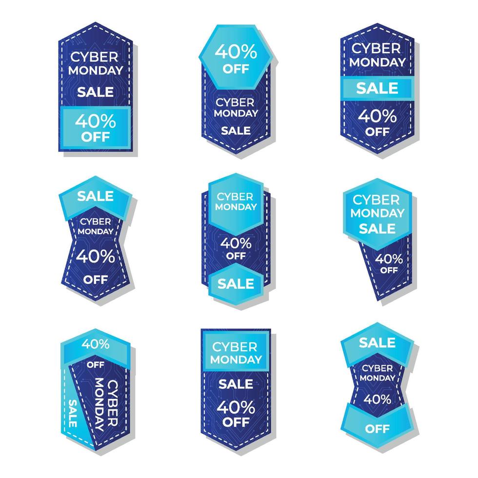 Cyber Monday Label Collection vector