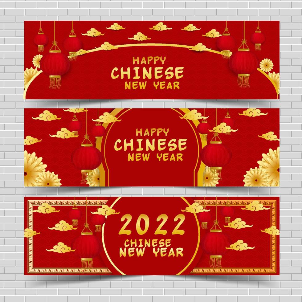Chinese Lantern Banner Template vector