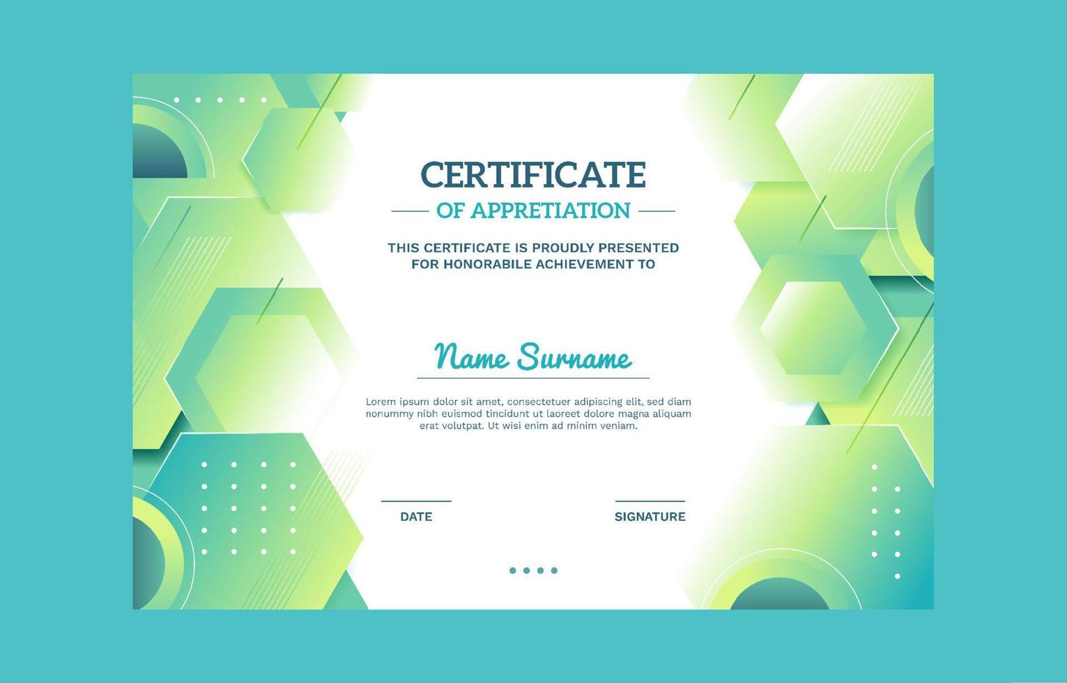 Modern Geometric Certificate Template vector