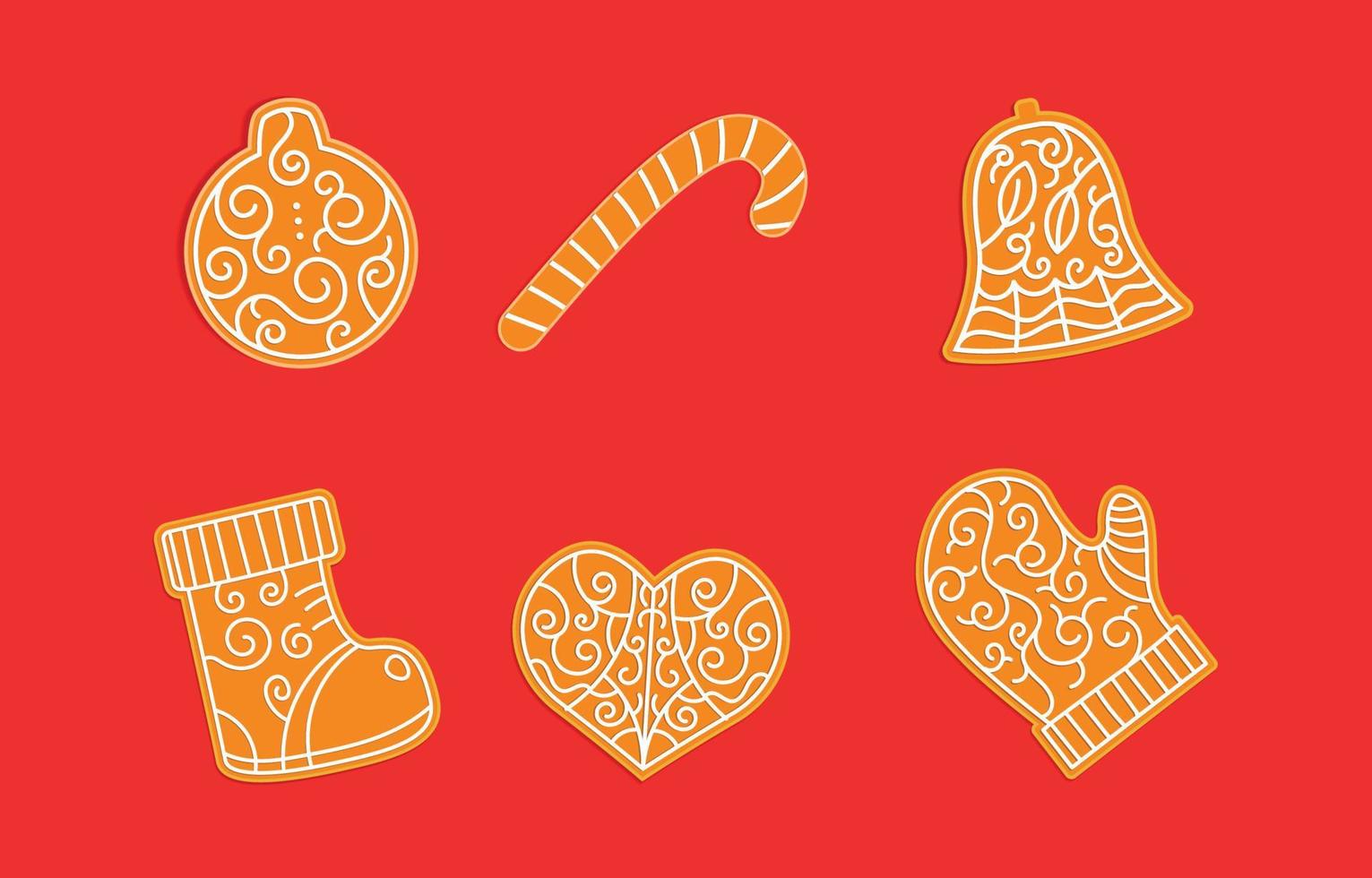 Cute Gingerbread Sticker Collection Concept vector
