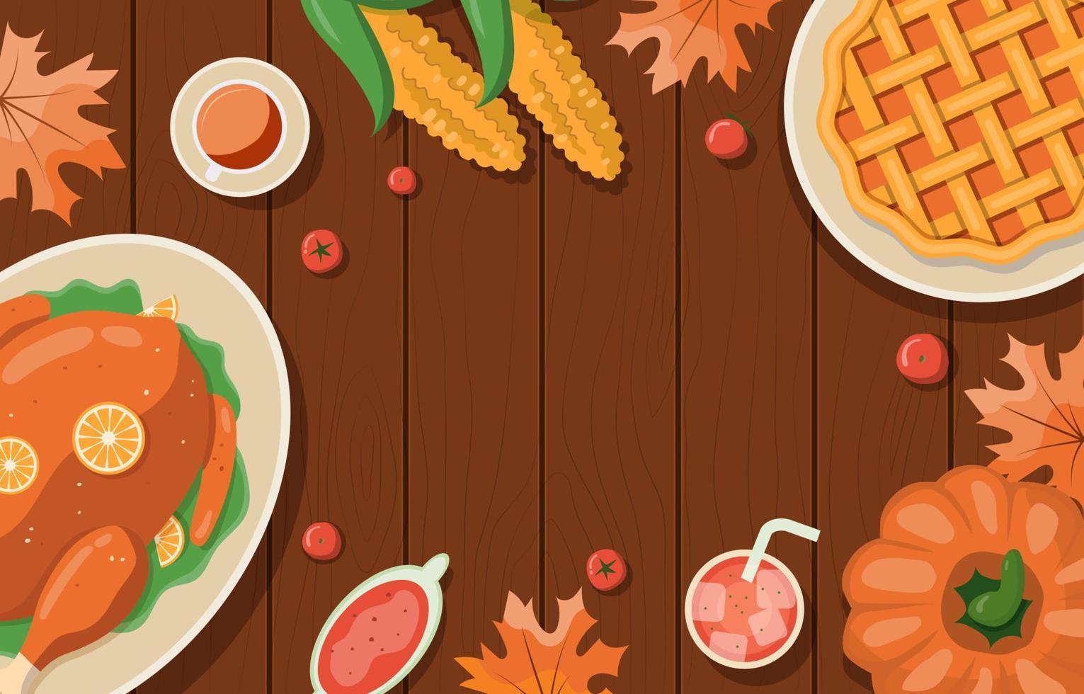Thanksgiving Dinner Table Concept vector