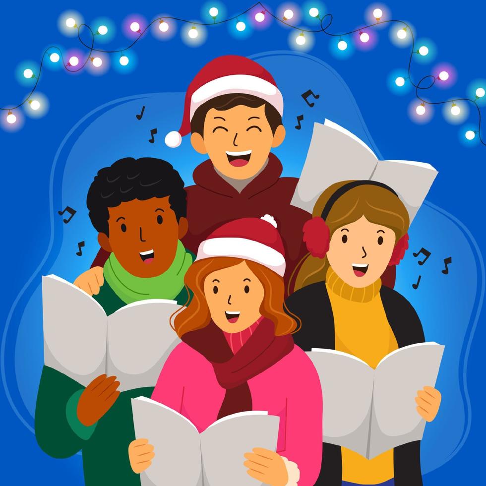 Choir Sing Christmas Carol vector