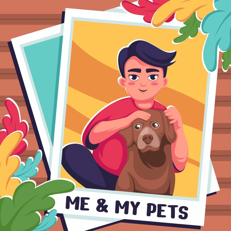 Me n My Pets Concept vector