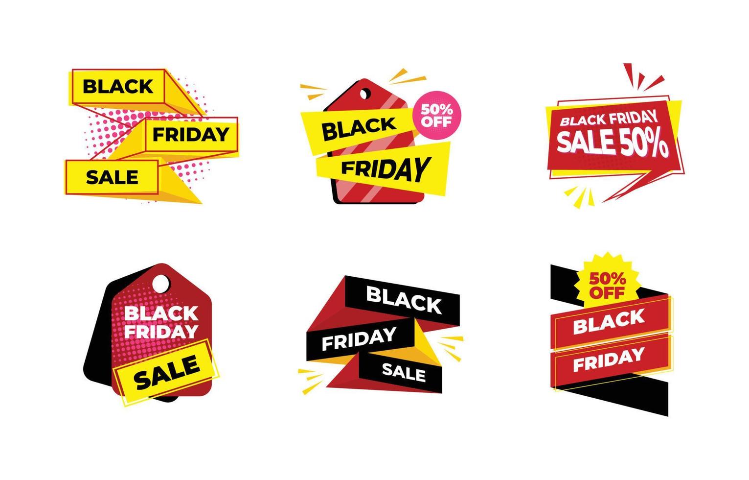 Black Friday Sticker Set vector
