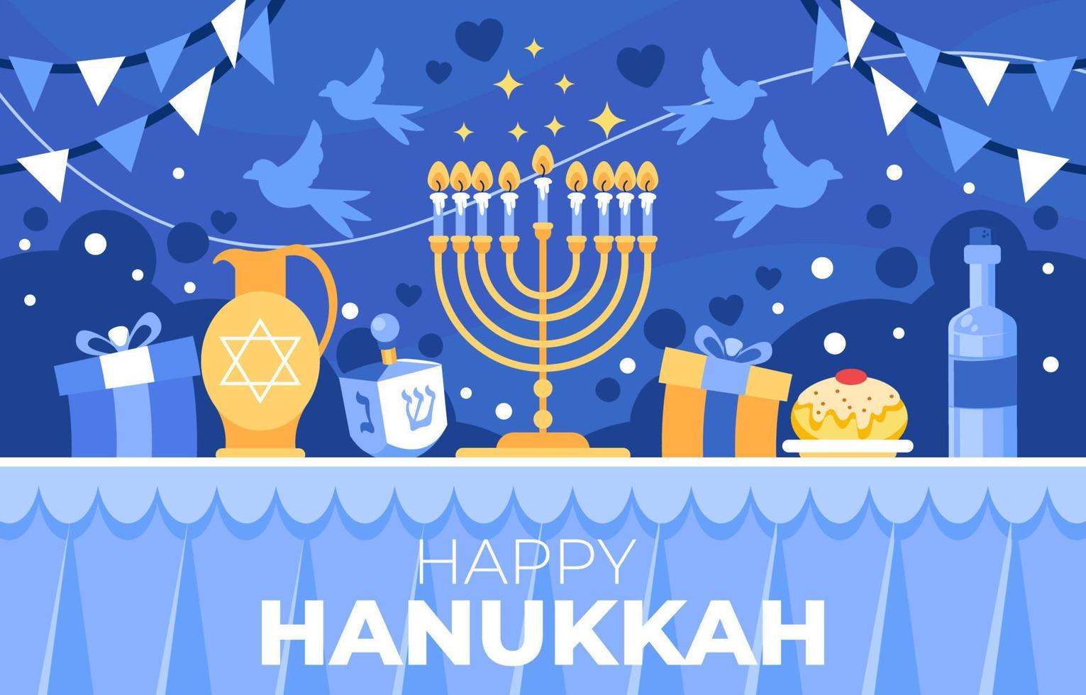 Happy Hanukkah Background vector