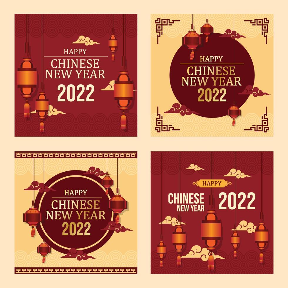 año nuevo chino 2022 redes sociales vector