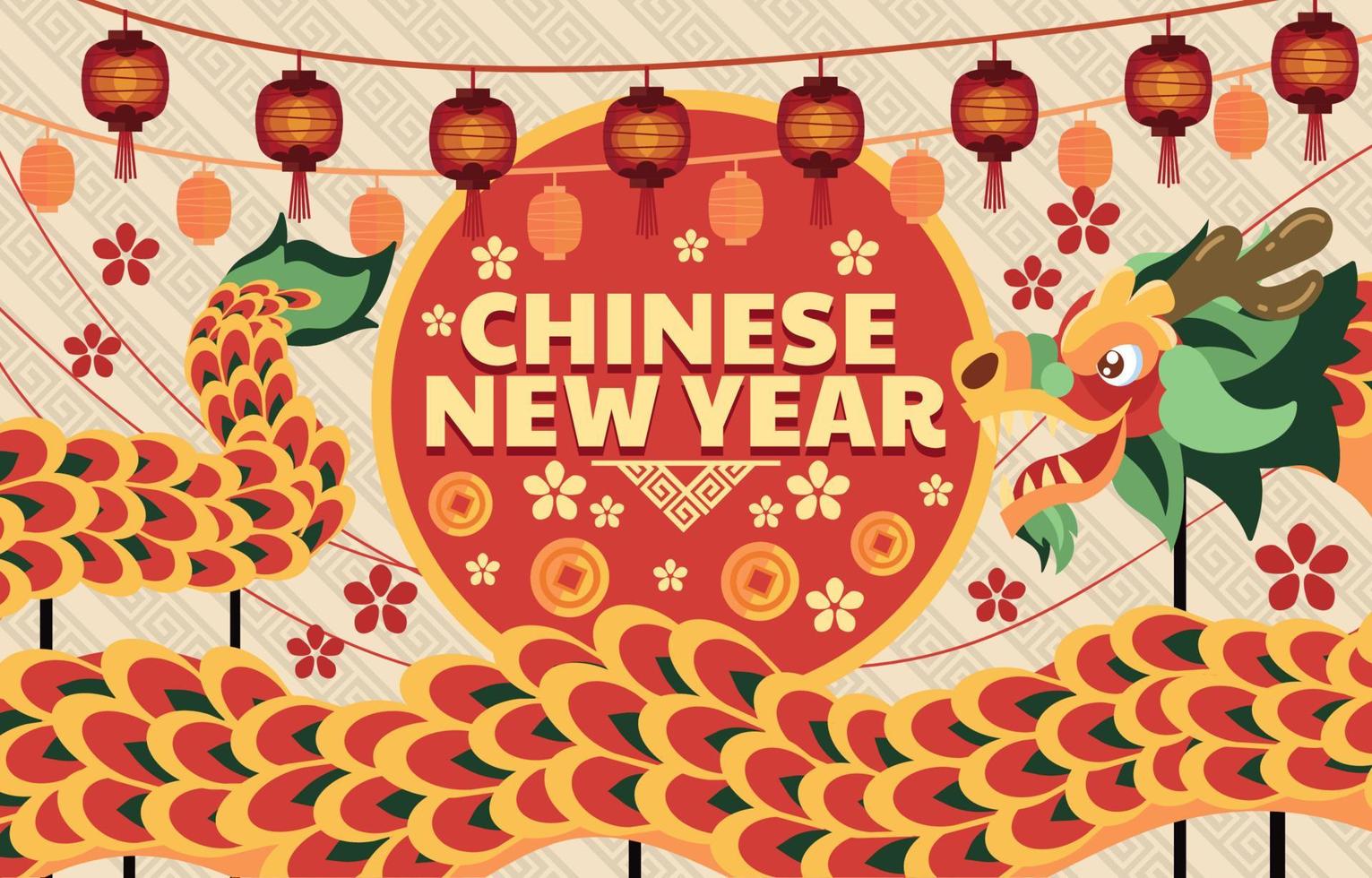 dragón del festival del año nuevo chino vector