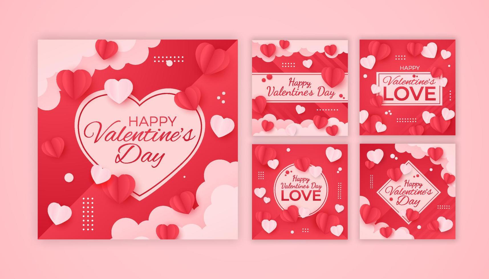 Valentine's Day Social Media Post vector