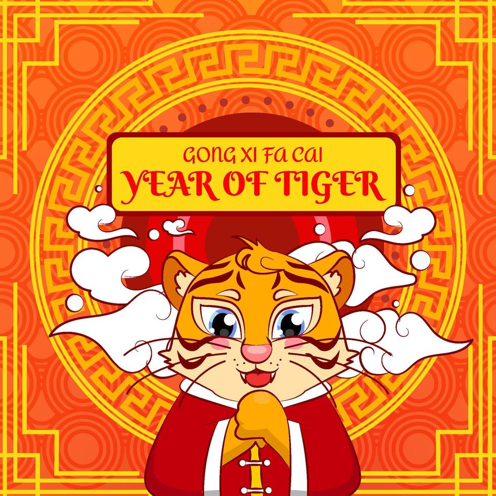 Chinese New Year of Tiger Concept vector