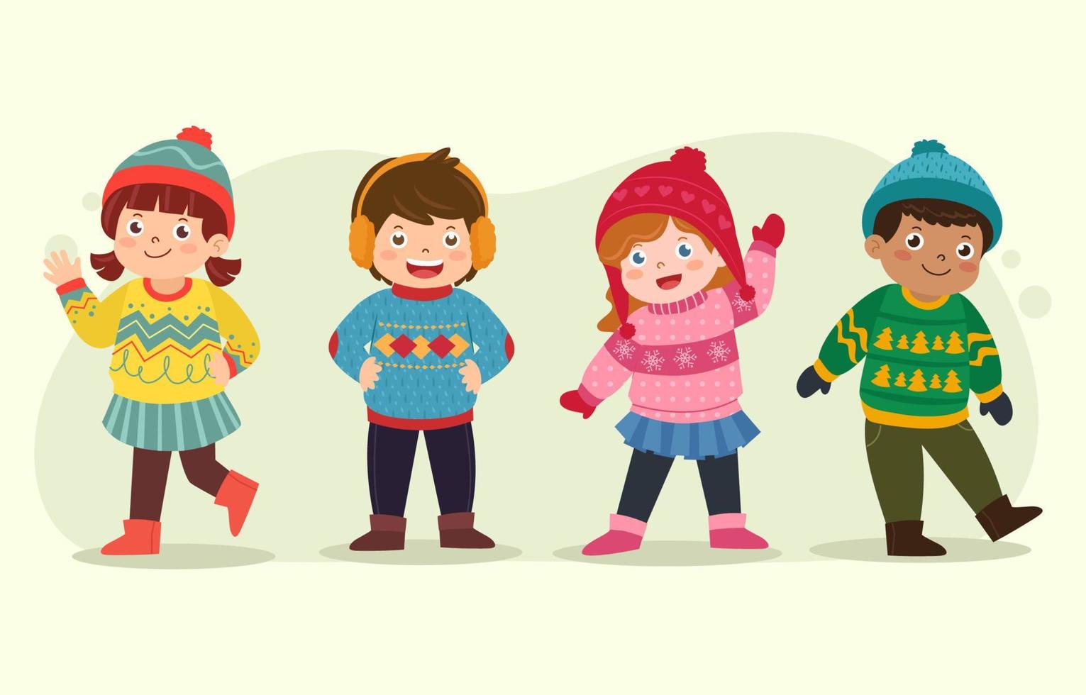 Kids in Ugly Sweater vector