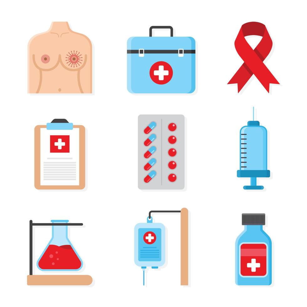 Set of World Cancer Day Element Icons vector