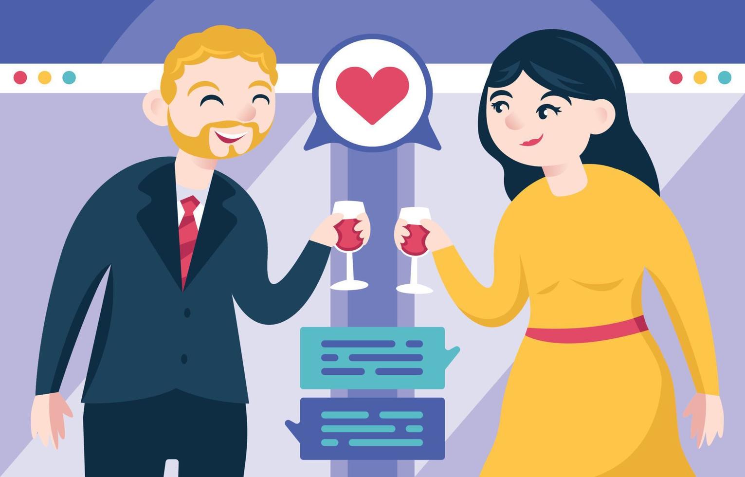 Character Focused Online Dating vector