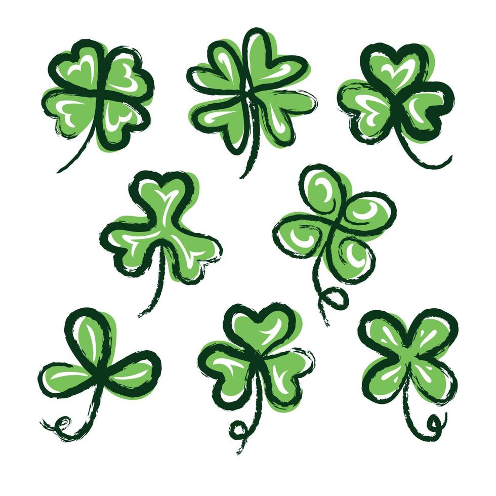 St Patricks Clover Icon Set vector