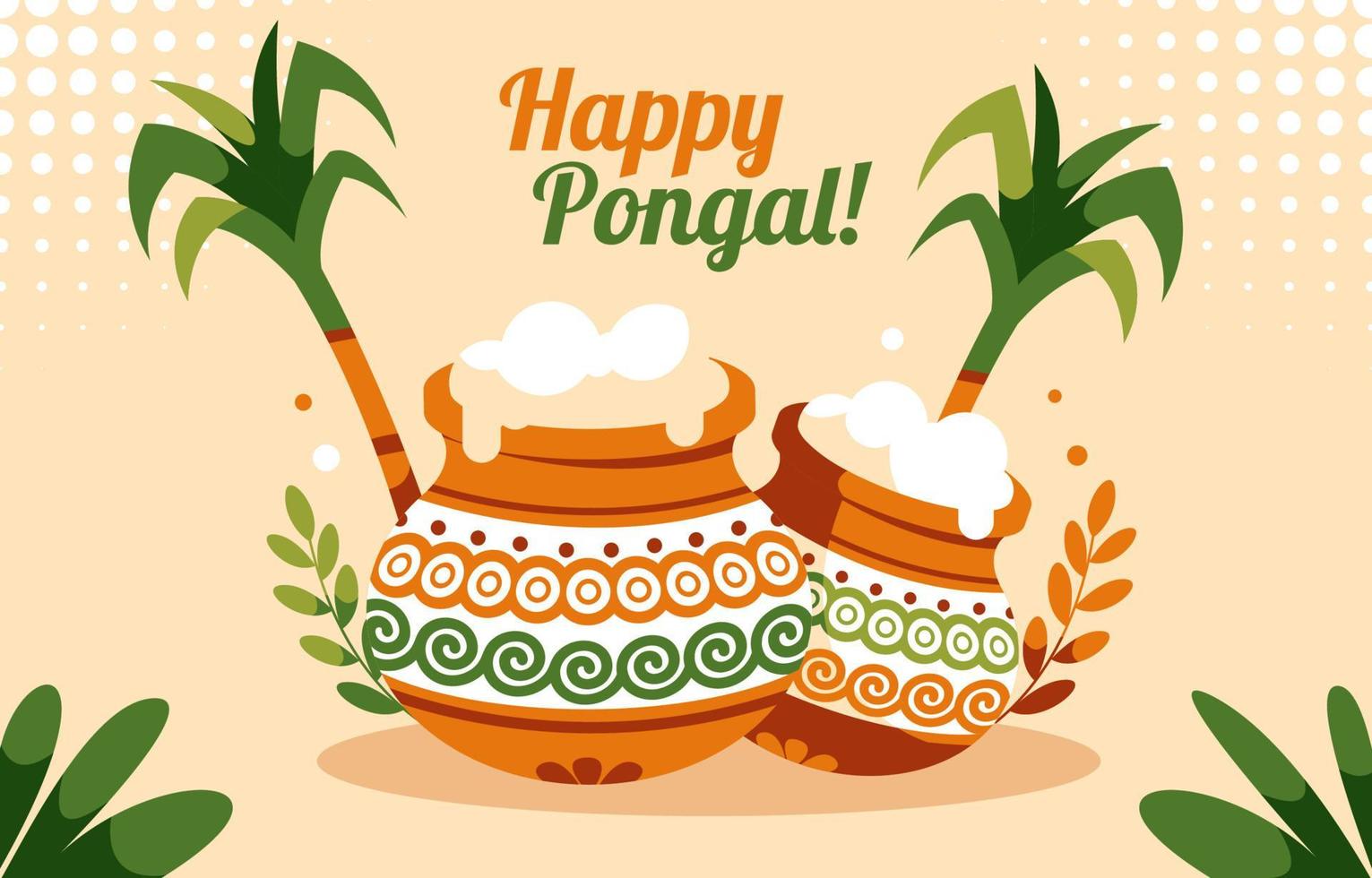 Pongal Indian Festival Background vector