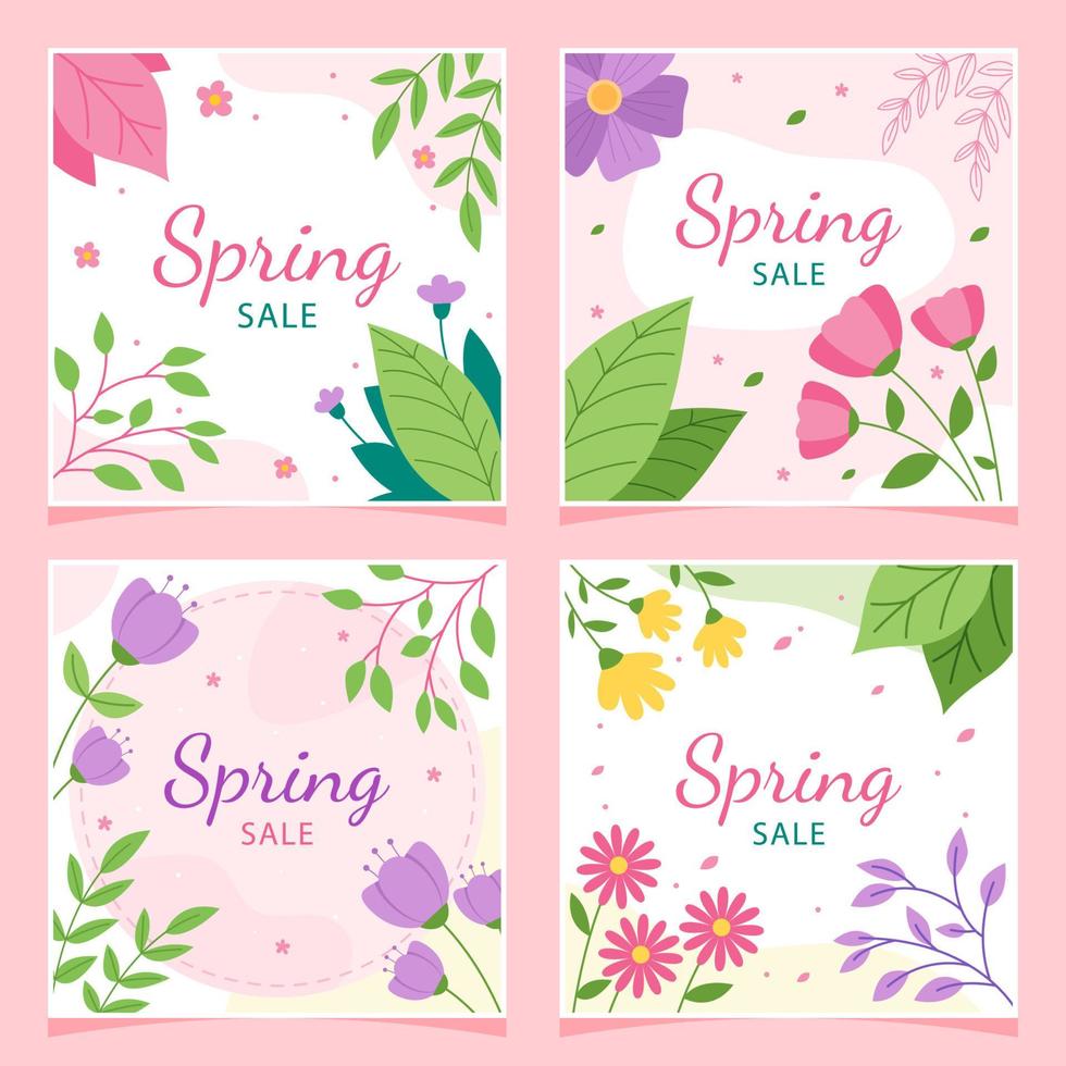 Spring Sale Social Media Post vector