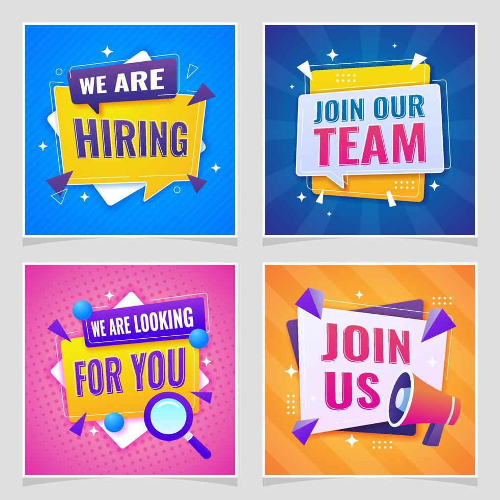 We Are Hiring Social Media Post vector