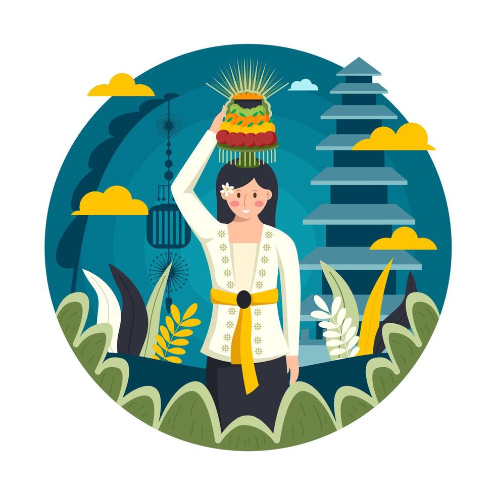 Celebration of Nyepi Day Concept vector