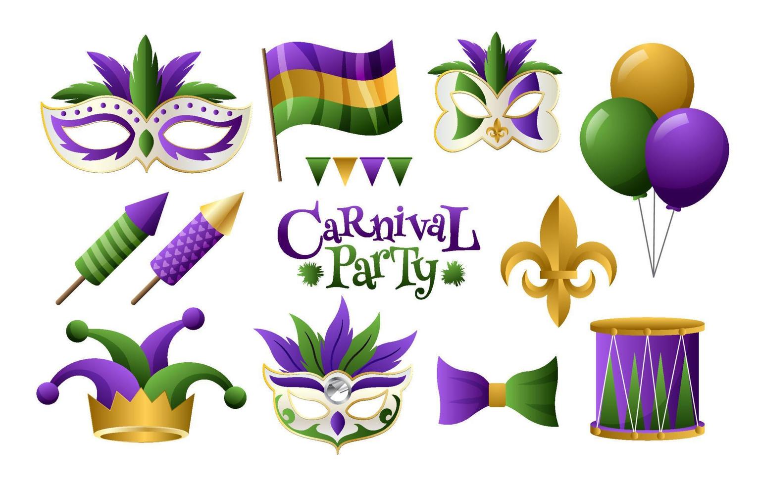 Mardi Grass Carnival Party Icon vector