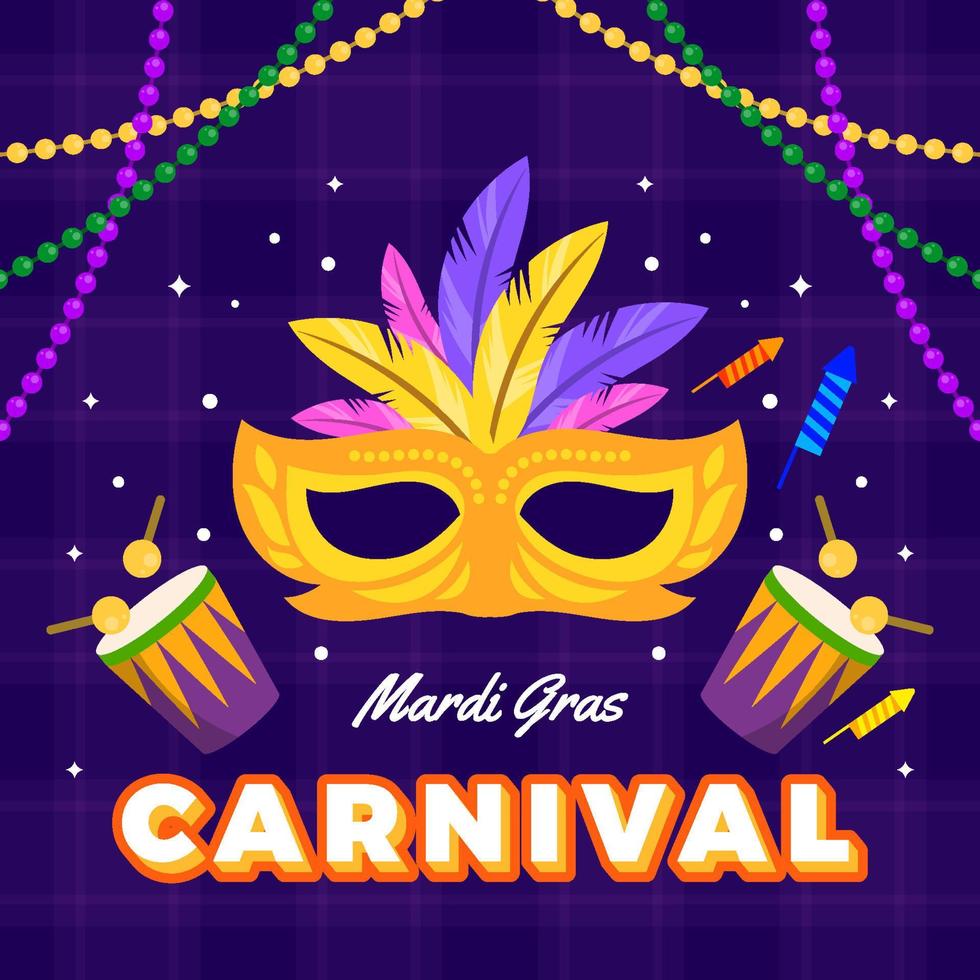 Flat Mardi Gras Carnival vector