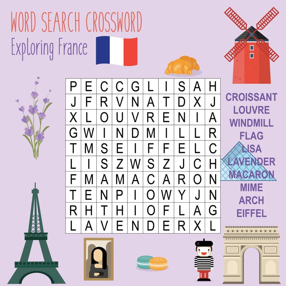 Printable word search puzzle vector