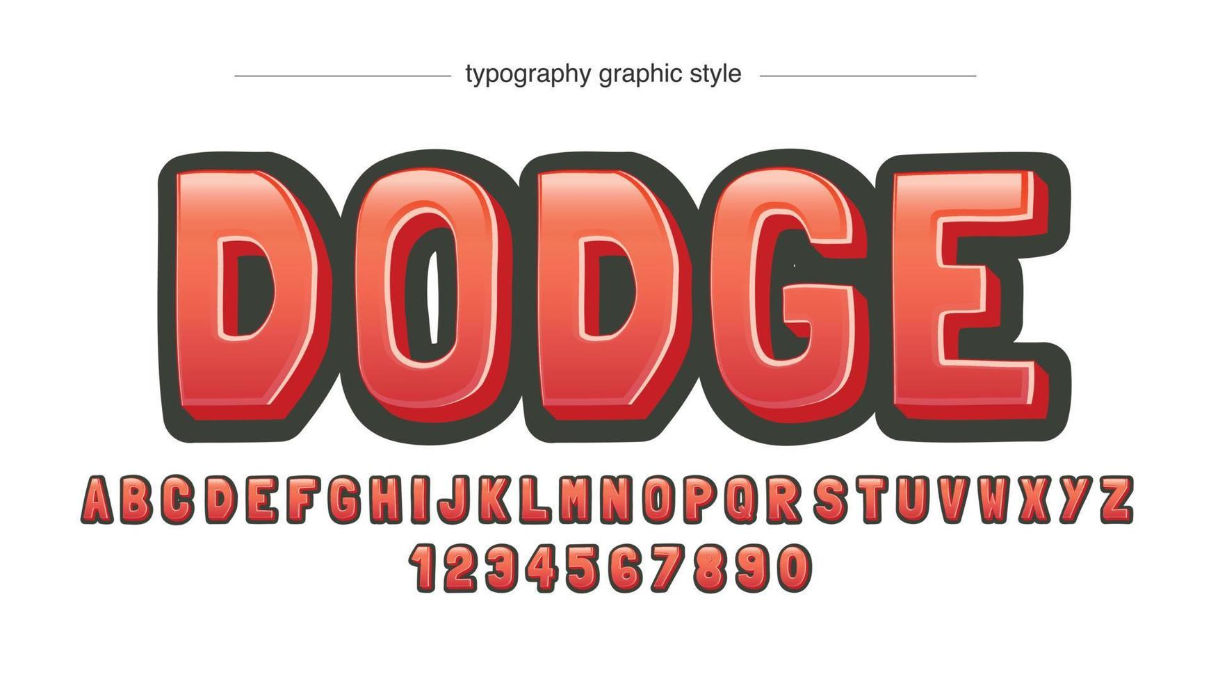 Red 3d cartoon typography vector