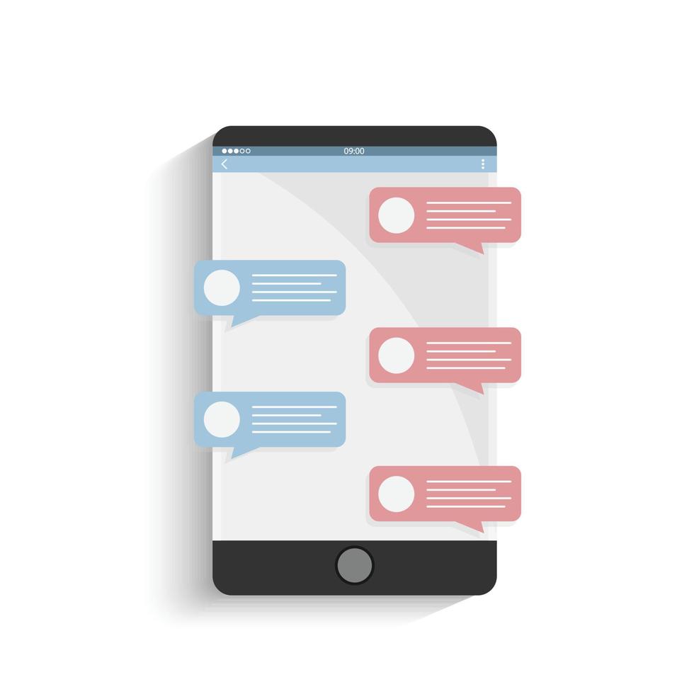 smartphone with chat bubbles vector