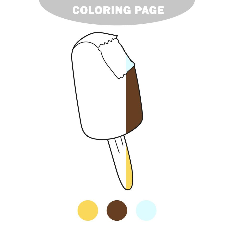 simple página para colorear. barra de paletas de helado con boceto de  dibujos animados de contorno de arte de línea 4569549 Vector en Vecteezy