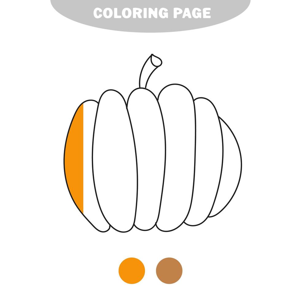 simple página para colorear. calabaza vegetal para colorear, el libro para colorear vector