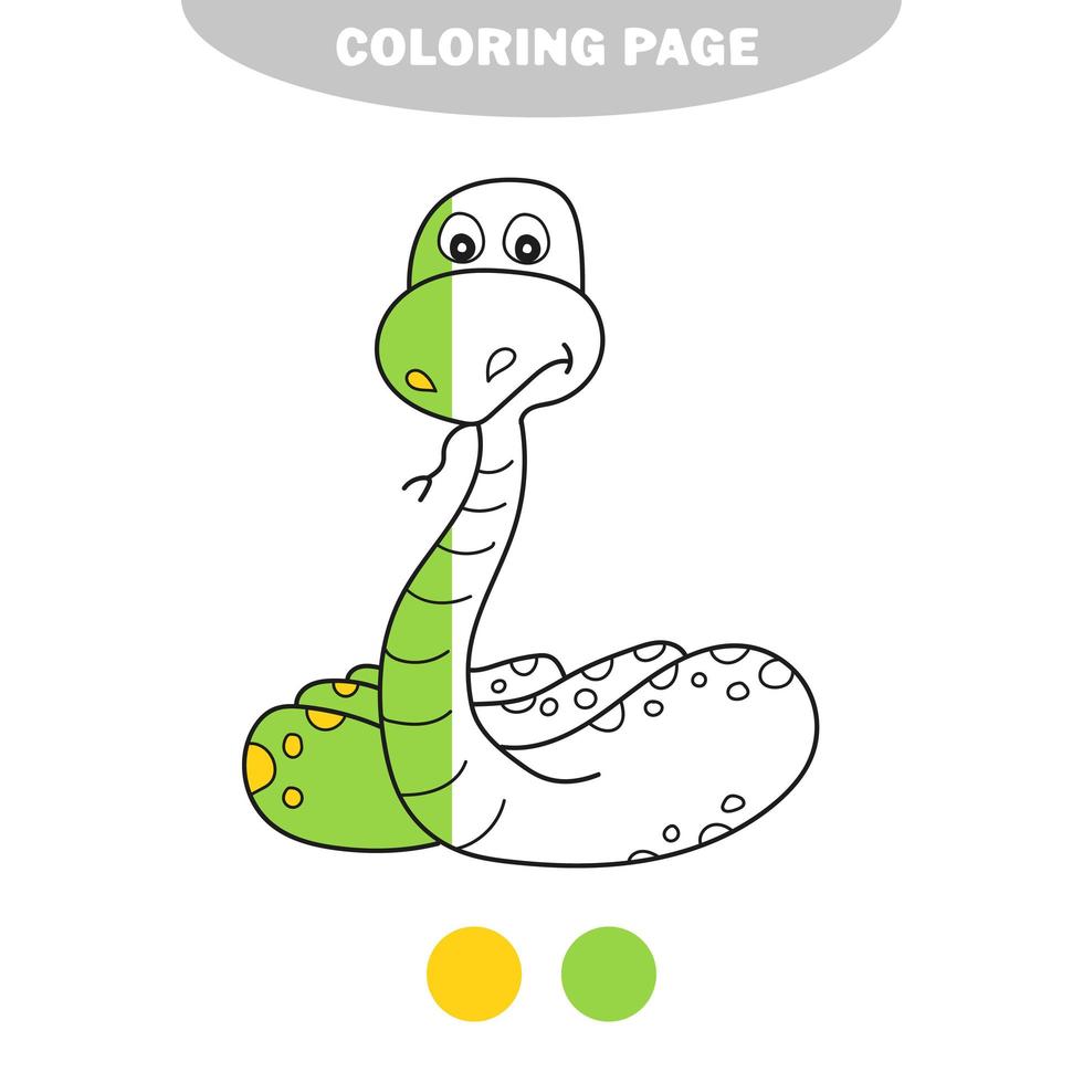 Simple coloring page. Snake to be colored, the coloring book vector