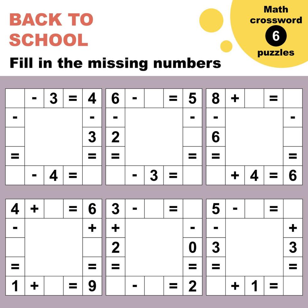 Fill in the missing numbers printable worksheet vector