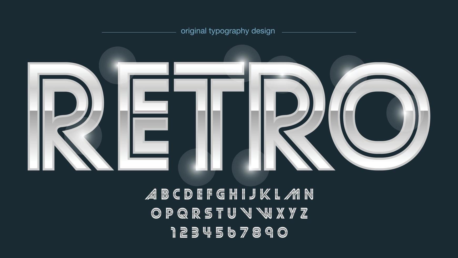 tipografía decorativa de lujo retro plata vector