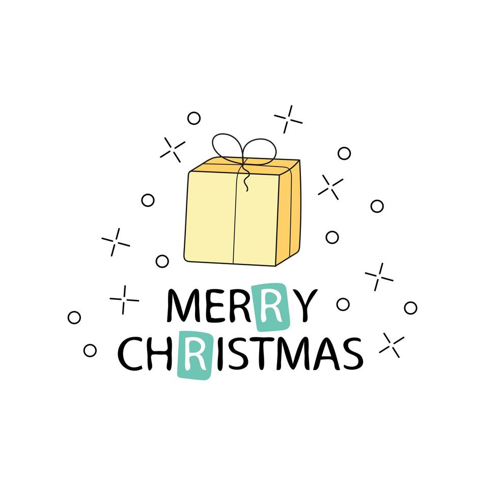 Merry Christmas and Happy New Year. Christmas greeting card with calligraphy vector