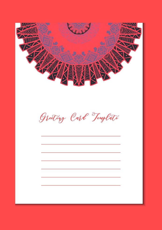 Mandala oriental template card vector