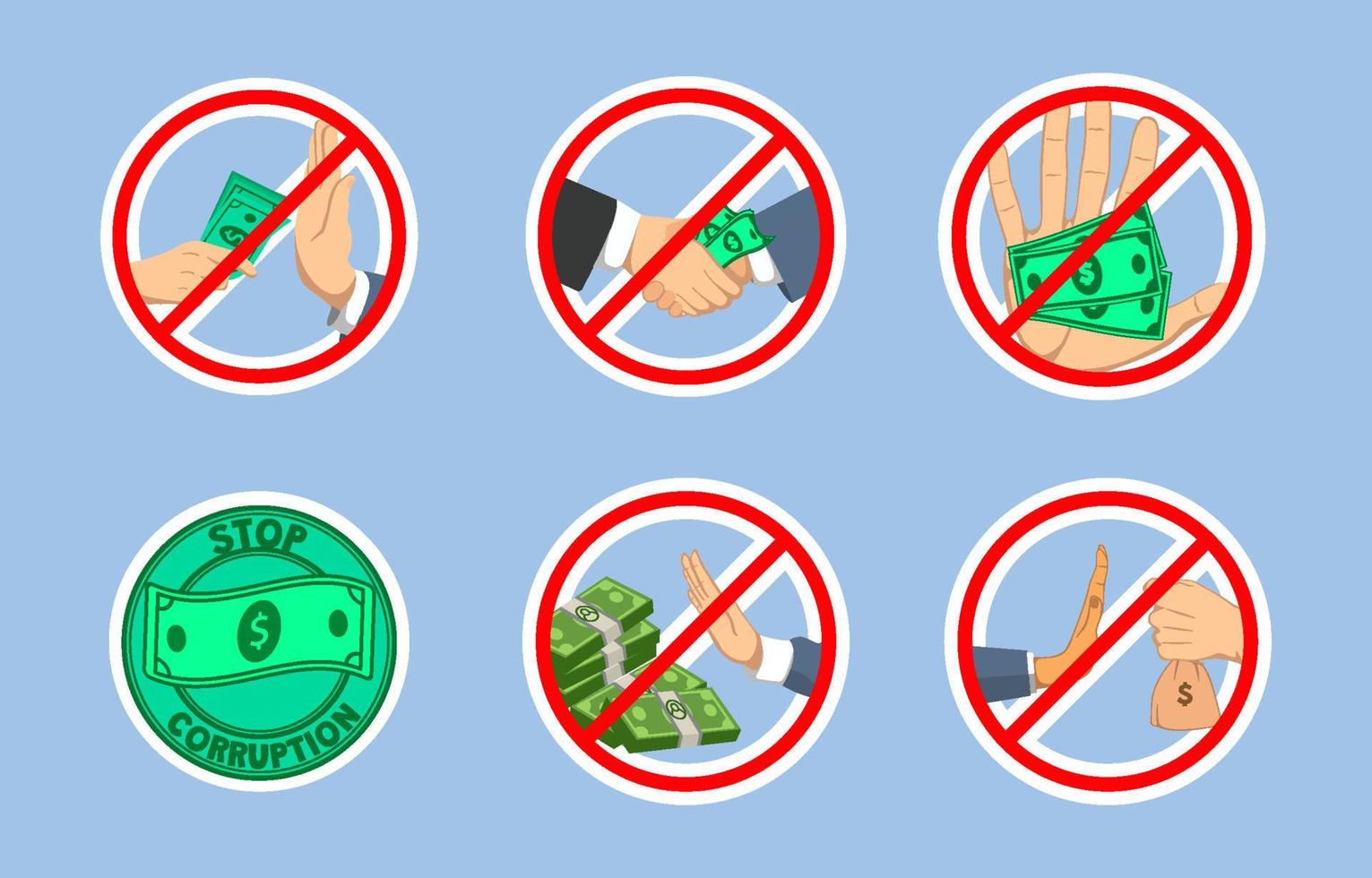 Anti Corruption Sticker vector